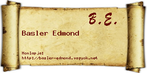 Basler Edmond névjegykártya